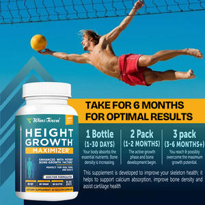 Maximizador del Crecimiento en Altura con Potentes Factores del Crecimiento Óseo, Calcio y Vitamina <span class=keywords><strong>D</strong></span>, 60 Cápsulas, para Adultos - Product Image 2