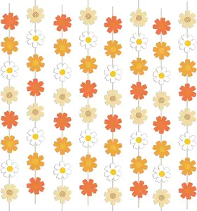 Retro Hippie Party Supplies Decorations Daisy Paper Cutouts Daisy Groovy Boho Party Hanging Banners