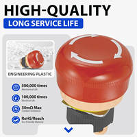 Boutons d'arrêt d'urgence électriques en plastique YIJIA 16 mm LA16 CCC TUV CE, RoHS, étanches IP43, personnalisables IP65
