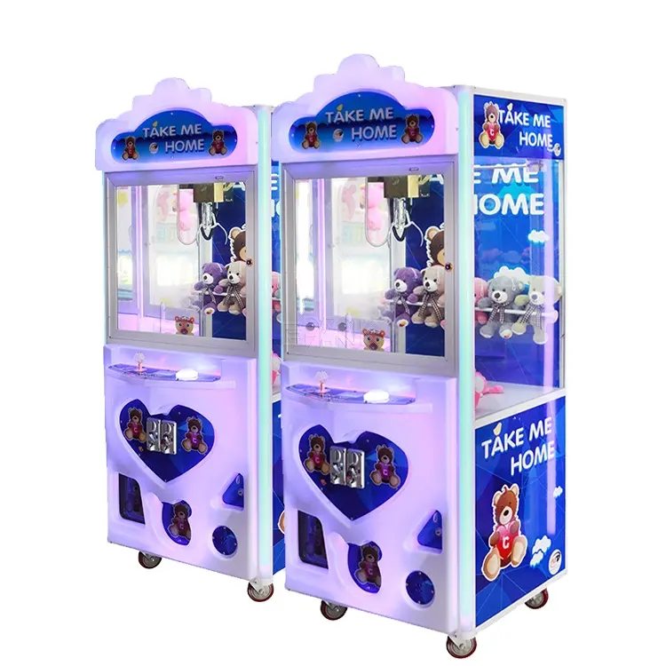 Sıcak satış fatura ve jetonlu ödül satış şeker kapmak şanslı yıldız Arcade oyunu oyuncak pençe makinesi