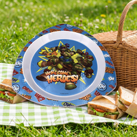Ensemble d'assiettes triangulaires imprimées en 3D sans BPA, en PP, pour enfants, vente en gros, prix d'usine pour la rentrée scolaire