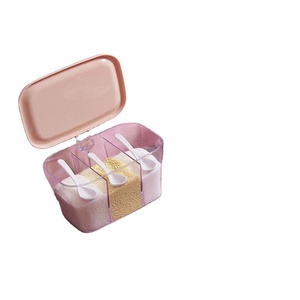 Boîte à assaisonnements intégrée pour la maison avec plusieurs compartiments et cuillère, boîte à assaisonnements en plastique multi-compartiments - Product Image 2