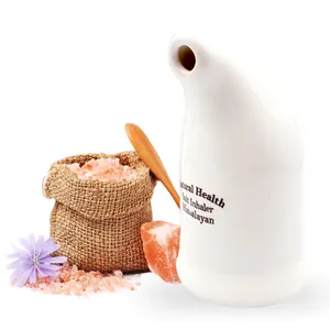 Inhalador de tubo de sal del himalaya personalizado, tratamiento Natural para el asma, bronquitis, inhalador portátil de sal de cerámica