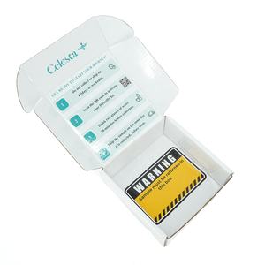 Boîte d'emballage d'expédition en carton ondulé blanc et vert de haute qualité, fabrication directe en gros, conception personnalisée, impression de logo - Product Image 1