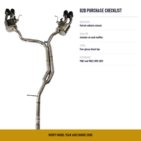 Échappement Catback à Valve à Montage Direct pour Porsche Macan 95B 3.0T 2015 à 2021, Silencieux en Acier Inoxydable, Sorties Quadruples Noires Brillantes