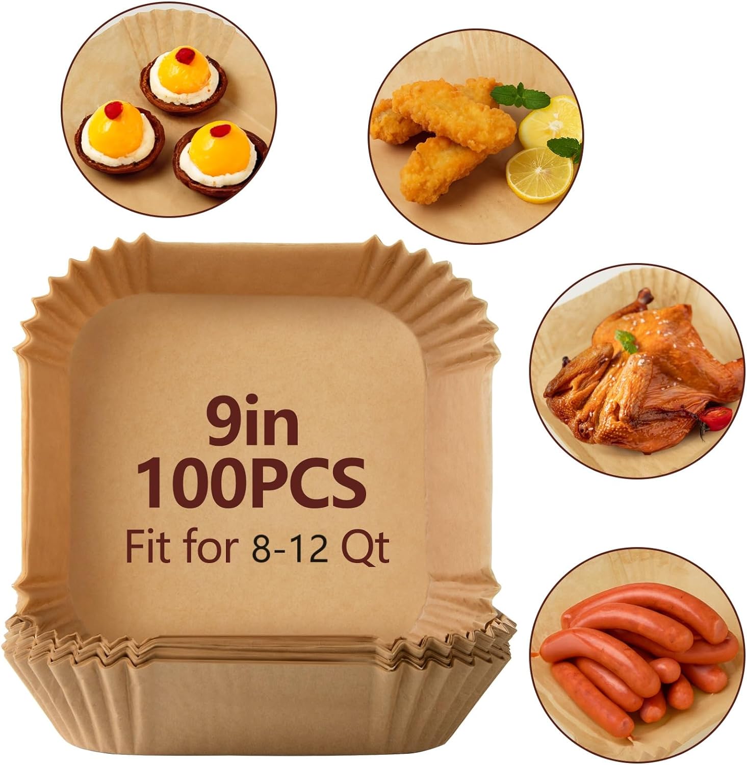 High Quality Air Fryer Round Disposable Food Grade Parchment Paper Liner Non-stick Air Fryer Liner for Home Use