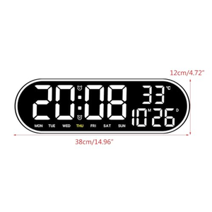 Reloj de Pared Digital LED con Pantalla Grande a Color, con Temperatura, Atenuación Automática y Temporizador - Product Image 2