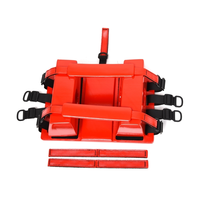 Immobilisateur de tête pour adulte, rouge, imperméable, résistant au sang, avec trous pour les oreilles, réglable par velcro, pour pansement de premiers secours et urgences médicales