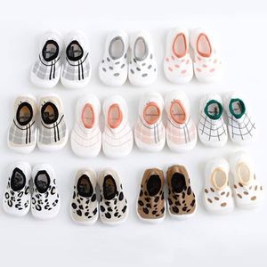 Floral Pattern Breathable Cotton Baby <strong>Socks</strong> for <strong>Boys</strong> Girls Non-Skid Indoor <strong>Slipper</strong> Rubber Sole Crew Length for Autumn Season - Product Image 1