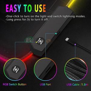 XXL Nước Nóng Cao Su Bàn Phím Bìa Đầy Màu Sắc LED Ánh Sáng Bàn Thảm Pad Sáng Bảng Mat Cho Trò Chơi Và Chuột Thả Sản Phẩm - Product Image 3