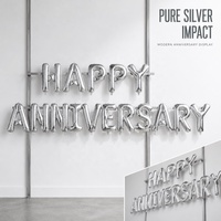 Ballon en aluminium en forme de lettre « Joyeux Anniversaire » pour décoration de fête, thème anniversaire, couleurs or, or rose et argent, vente en gros