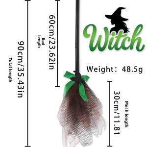 Venta caliente Halloween bruja <span class=keywords><strong>escoba</strong></span> Cosplay <span class=keywords><strong>escoba</strong></span> voladora decoraciones de malla extraíble para fantasma Festival fiesta nueva bruja de Halloween - Product Image 6
