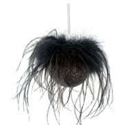 Boule de Noël en plumes de dinde naturelle noire rouge pour arbre de Noël ornement Festival automne décor fête vacances approvisionnement cadeaux artisanat