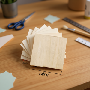 Tavola Quadrata in Legno Ilan 15Cm Spessore 2.5Mm Materiale per Artigianato - Product Image 2
