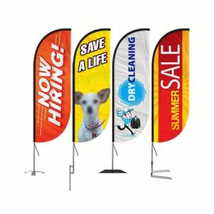 Bandera Voladora de Plumas Personalizada de 6 y 8 pies para Exteriores, Doble Cara, Tipo Vela, para Publicidad en Mercados y Eventos - Product Image 2