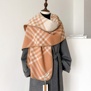 Écharpe <span class=keywords><strong>Plaid</strong></span> Femme Hiver Polyvalente Chaude Épaisse en Polyester Longue Écharpe Châle Tendance Luxe Léger Haut de Gamme Chauffe-Cou - Product Image 2