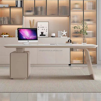 Chef de table moderne Bureau d'ordinateur Bureau en pierre frittée Table de luxe pour PDG Bureaux de direction Mobilier de bureau