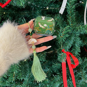 Étui translucide vert motif grue pour AirPods Pro 2 1 & AirPods 4 3 2 – Housse de protection souple - Product Image 2