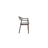 Chaise de salle à manger à cadre en bois au design nordique moderne et contemporain dossier et bras en plastique grain de bois fauteuil de dîner
