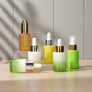 Luxury Empty 30ml Frosted Glass <b>Flat</b> Shoulder Dropper Bottle Screw Cap for Liquid Serum Foundation Lotion Cosmetic Packaging - Product Image 5