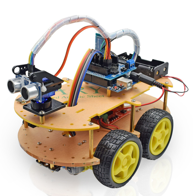 Smart Raspberry Pi Robot Car Kit for R3 Great Project in Educational Self-Building Programmable Electronics with Tutorials