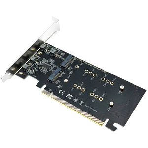 PCI-Express การ์ด X16เป็น4พอร์ตฮาร์ดดิสก์ NVMe SDD PCIE4.0 <span class=keywords><strong>M</strong></span>.2อะแดปเตอร์ขยายความเร็วเต็มรูปแบบสำหรับคอมพิวเตอร์เดสก์ท็อป - Product Image 4