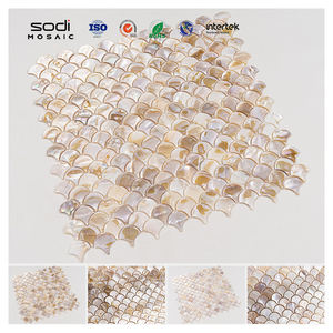 Diseño de escamas de pescado mosaico ostra Shell pared Backsplash pared azulejo pegatina madre de perla mosaicos Mosaico De Conchas - Product Image 3