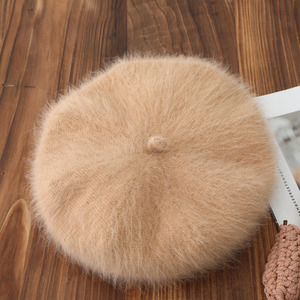 Femmes Dames Chaud Epais Fluffy Fuzzy Solide Blanc Hiver Vison Cheveux Tricoté Béret Doux Coloré Vintage <span class=keywords><strong>Peintre</strong></span> Chapeau - Product Image 5