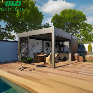 Pergola extérieure en aluminium automatique avec toit à lamelles latérales décoratives pour terrasse et petites structures de <span class=keywords><strong>jardin</strong></span> - Product Image 1