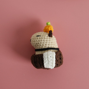 Làm bằng tay hoạt hình ít Rái cá capybara Crochet Keychains macrame động vật Keyring quyến rũ Túi phụ kiện sang trọng mới Crochet - Product Image 6