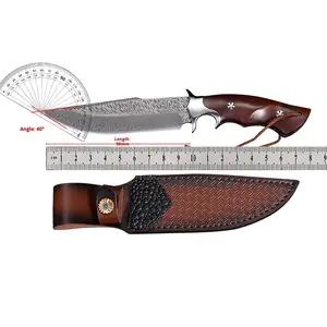 Couteau droit de survie pour le camping en plein air, manche en bois DC53, vente en gros, défense personnelle, tranchant, durable, petit, chasse en milieu sauvage, OEM - Product Image 6