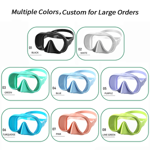 Maschera da immersione Anti-perdita a basso Volume Anti-nebbia regolabile per Snorkeling <span class=keywords><strong>e</strong></span> immersioni in Silicone temperato per uso alimentare - Product Image 5