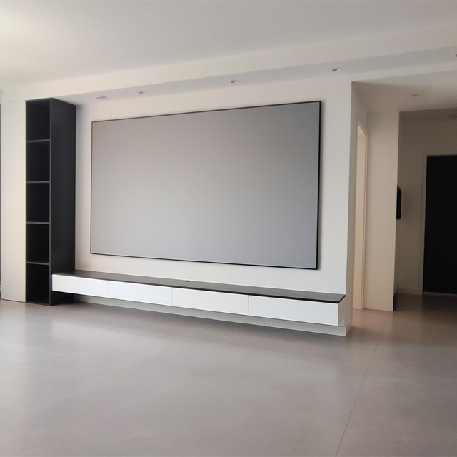 PerfecTisan Projection Screens for Home Theater 4K HD ALR Long Throw Projection Screens 120 Inch Fixed Thin Frame Screen