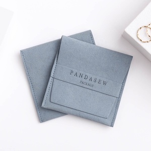 PandaSew Custom Deboss Printed Logo Microfiber <b>Envelope</b> Style with Band Earring <b>Gift</b> Jewelry Pouch - Product Image 1