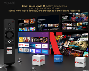 Full HD 320ANSI BT5.1, Máy Chiếu Video 1080P Sử Dụng Ngoài Trời Tiện Dụng Âm Thanh Nổi <span class=keywords><strong>2</strong></span> Kênh Rạp Chiếu Phim Gia Đình - Product Image 3