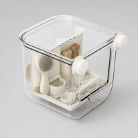 Boîte de rangement transparente YAOYUE en PC+PP pour petits animaux, avec compartiments divisés et plateau de drainage pour oiseaux et hamsters