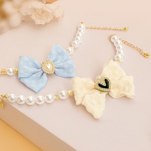 Collar de perlas específico para gatos, collar para gatos, adorno para el cuello de gatos, bufanda para gatitos, accesorio para perros, adorno para el cuello - Product Image 1