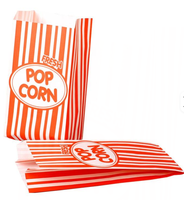 Sacs à Popcorn en Papier Kraft Rouge Écologiques, Anti-Graisse, Jetables, 40 g/m², avec Logo Personnalisé, pour Cinéma, Fêtes et Soirées Film