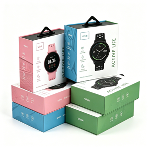 Luxury <b>Foldable</b> Magnetic Smart Watch Packaging <b>Box</b> Rigid Paper Gift <b>Box</b> with EVA Insert for Electronics - Product Image 4