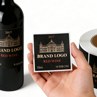 Étiquette personnalisée pour bouteille de vin rouge, estampage à chaud, feuille d'or, autocollante, autocollant pour verre à vin de Bordeaux pour les vignobles