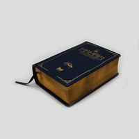 Bible reliée en cuir écologique de haute qualité, personnalisée et imprimée en offset, avec estampage à chaud doré