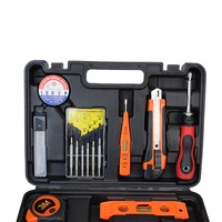 LEIGHLY LL003-5 Ensemble d'outils à main ménagers polyvalents 16 pièces Clés à molette réglables Marteau Pince à épiler Tournevis Mètre ruban Entretien et bricolage
