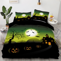 Ensemble de housse de couette Halloween impression 3D dessin animé ensemble de literie pleine grandeur King Queen enfants mode avec 2 taies d'oreiller
