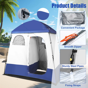Tienda de campaña emergente para acampar al aire libre, 2 habitaciones, tienda de privacidad de lujo de gran tamaño con cuerda colgante y <span class=keywords><strong>tendedero</strong></span> - Product Image 5
