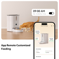 Distributeur automatique de nourriture pour animaux de compagnie Elecpet 3L, rechargeable, avec minuterie, bol en acier inoxydable solide et plastique, contrôle par application WiFi Tuya pour chats et chiens