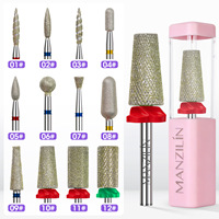 Nouvel arrivage : Embouts de ponceuse à ongles coniques électroplaqués à pointe diamantée, design russe, pour l'élimination des cuticules et le nettoyage des arrière-ongles