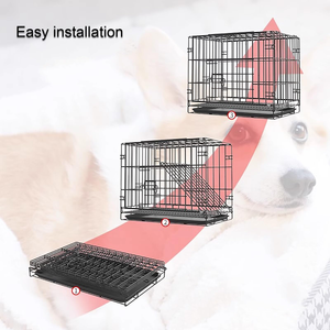 Jaula para Perros de Acero Inoxidable de Alta Calidad, Resistente, Portátil, Segura, con Diseño de Animales, Ecológica, Jaula Metálica para Perros con Doble Puerta - Product Image 6