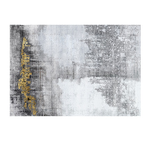 <span class=keywords><strong>Tapis</strong></span> moderne à poils moyens, <span class=keywords><strong>tapis</strong></span> de sol, <span class=keywords><strong>tapis</strong></span> en velours imprimé géométrique doux, <span class=keywords><strong>tapis</strong></span> d'art moderne de luxe avec impression dorée - Product Image 6