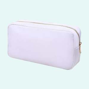 Pochette de maquillage imperméable en nylon rayé de style féminin RTS, grande capacité, fermeture éclair, écologique, multicolores, sac cosmétique de voyage pour le rangement - Product Image 6