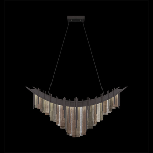Lámpara Colgante de Lujo de Alta Gama para Sala de Estar o Salón de Banquetes, Diseño Artístico <span class=keywords><strong>Arpeggio</strong></span> de 44.75 Pulgadas de Ancho, Iluminación Lineal en Oro Suave - Product Image 4